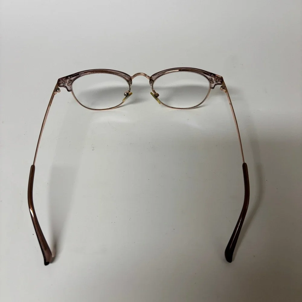 Firmoo S3555X Women Rose Gold Pink Browline Glasses Eyewear NWOT SEE DESC